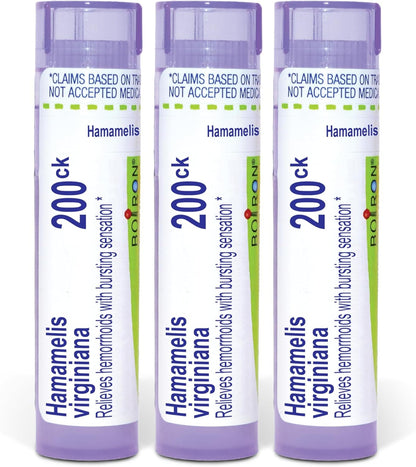 Boiron Hamamelis Virginiana 200ck Homeopathic Medicine for Haemorrhoids, Pack of 3 (240 Pellets)