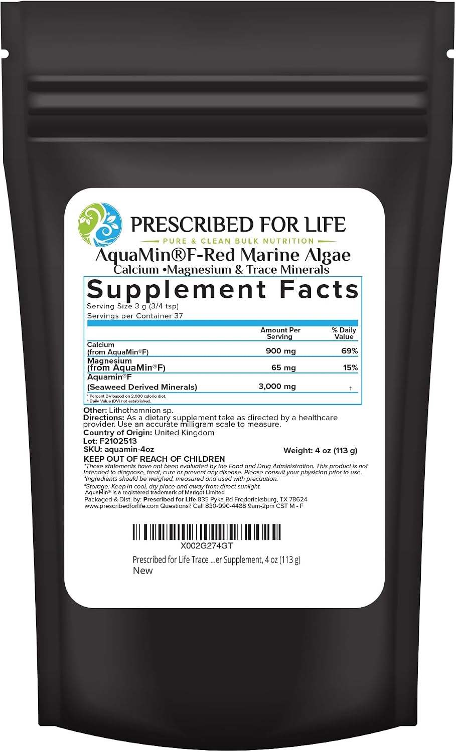 Prescribed For Life Aquamin Powder – Red Marine Algae Food Supplement with Plant-Based Calcium & Magnesium, 72 Trace Minerals (2kg) - görsel 7
