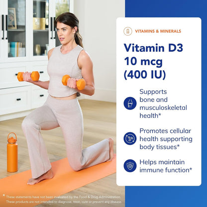 Pure Encapsulations Vitamin D3 10 µg (400 IU) – Hypoallergenic Support for Bone, Immune, and Cellular Health – 120 Capsules
