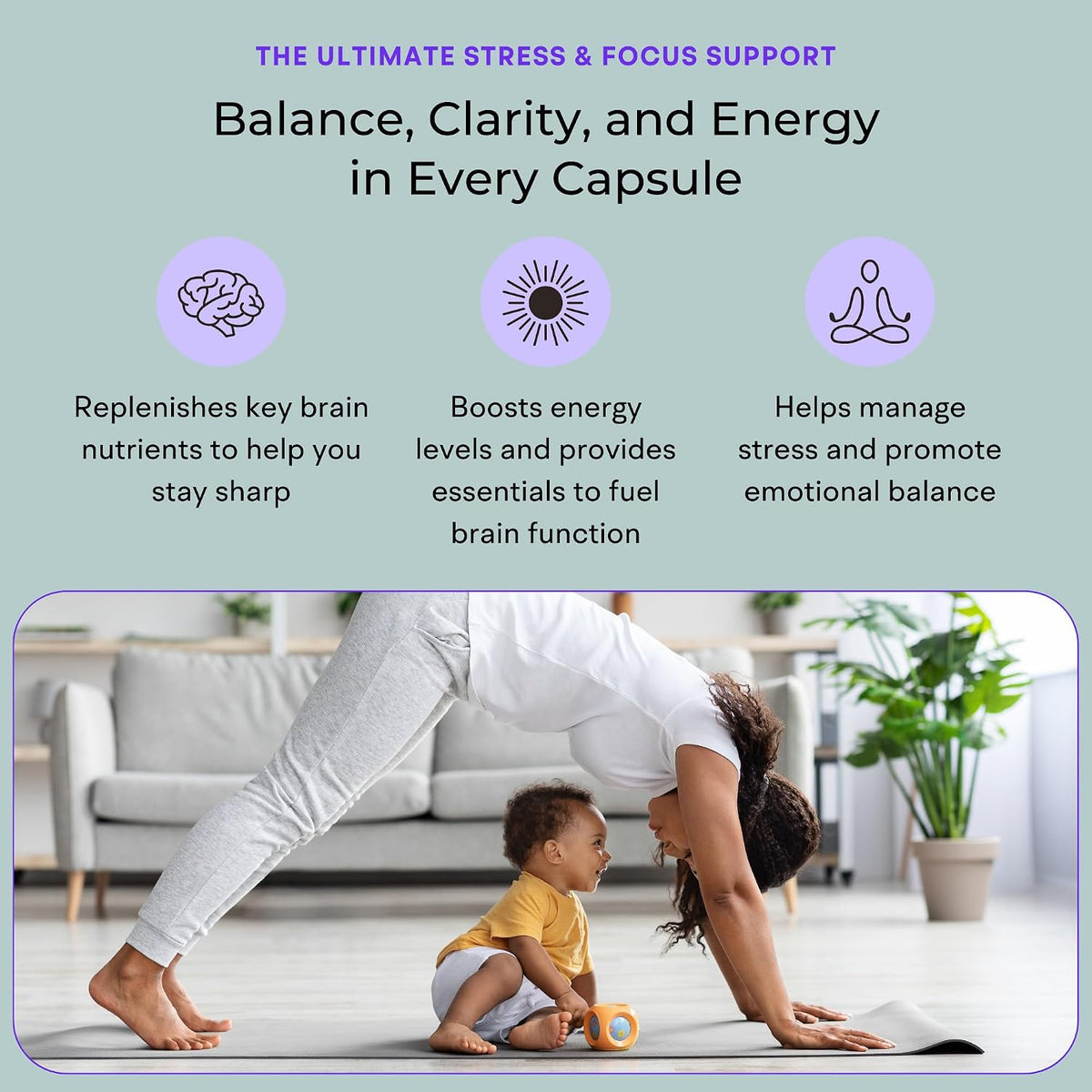 VitaminIQ Mummy Brain Postnatal Supplement (60 Capsules) for Cognitive Health, Mood, Energy with GPC and CDP Choline, Phosphatidylserine, Omega-3 DHA - görsel 3