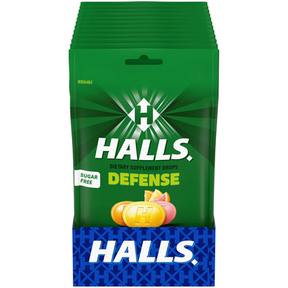 HALLS Defence Vitamin C Drops, Assorted Citrus, Sugar Free - 300 ct