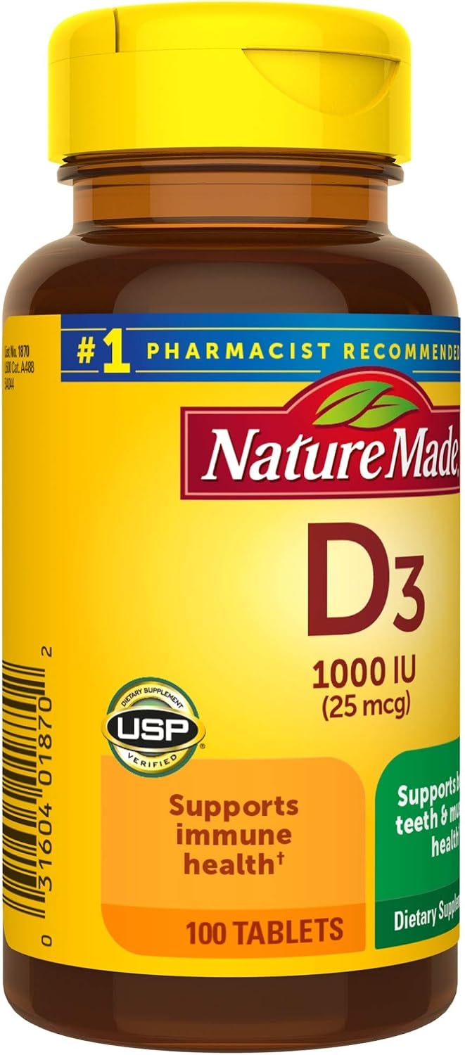Vitamin D3, 100 Tablets, Vitamin D 1000 IU (25 mcg) - görsel 8