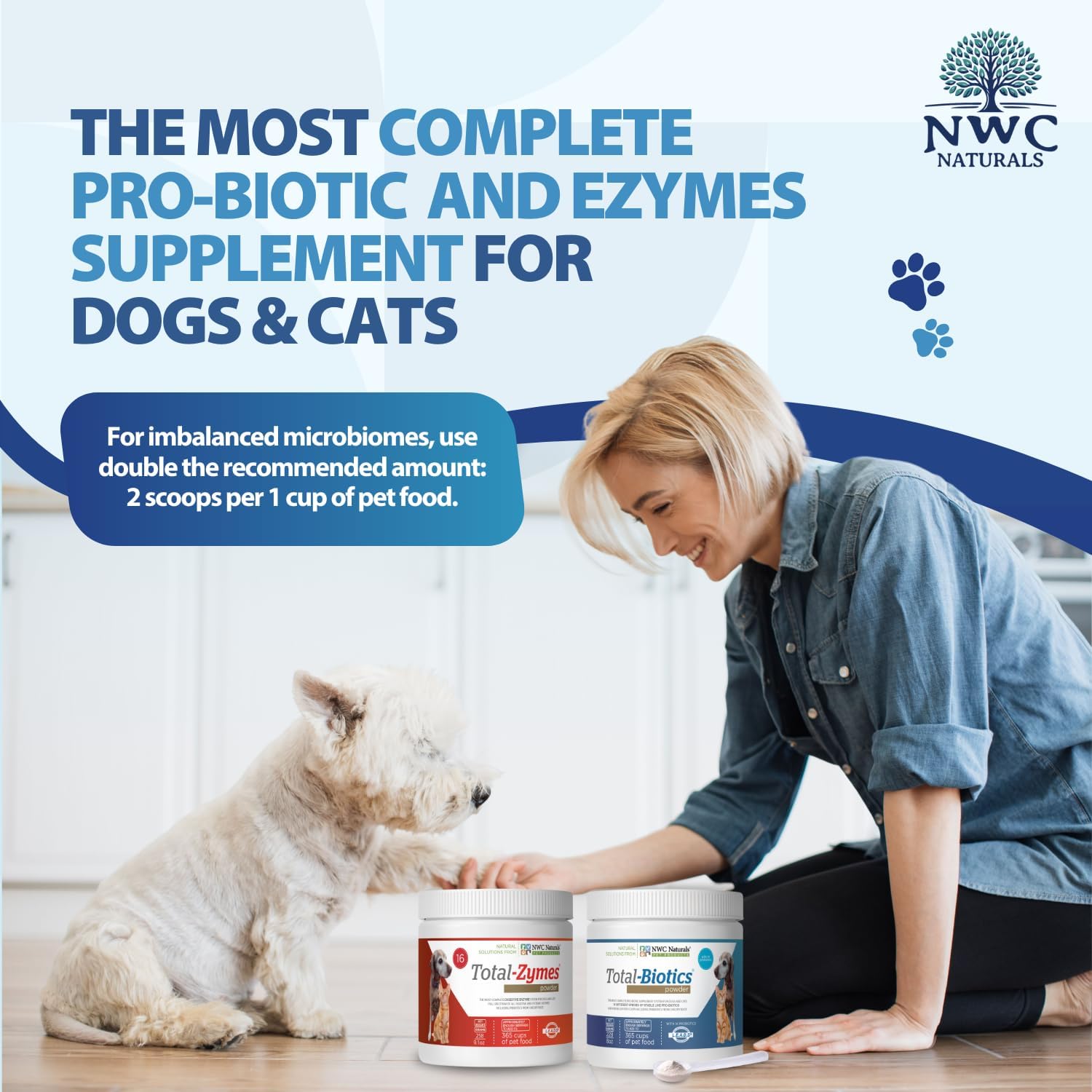 NWC Naturals Total-Digestion Twin Pack – Probiotics & Digestive Enzymes for Dogs and Cats (227 g each) - görsel 8
