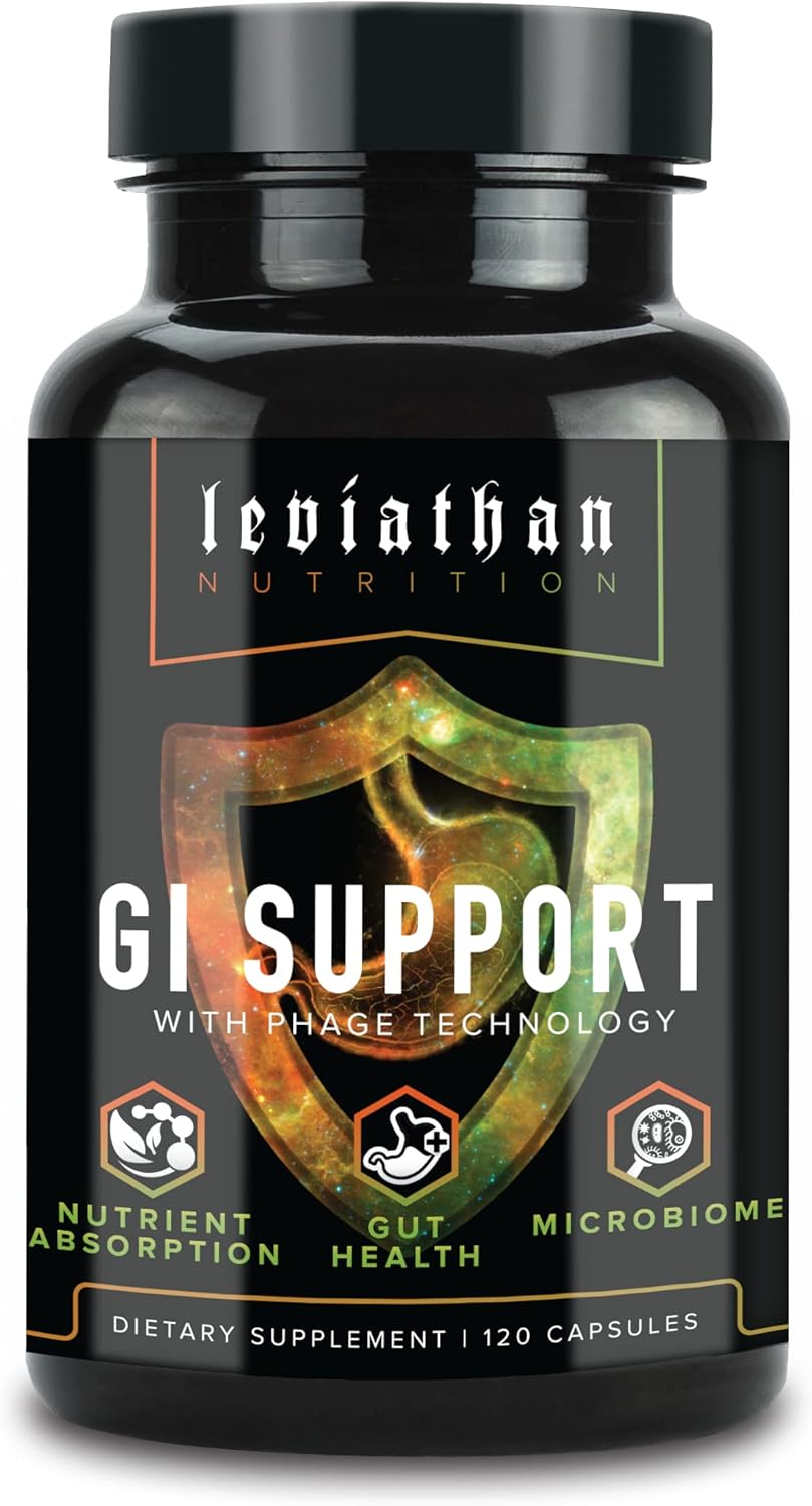 Leviathan Nutrition GI | Gut Health Support Supplement with Zinc-L-Carnosine, Butyrate & DGL - 120 Capsules - görsel 1