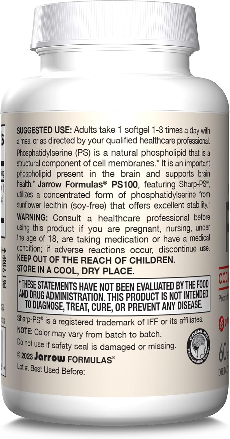 Jarrow Formulae PS100 Phosphatidylserine 100 mg, 60 Softgels - görsel 10