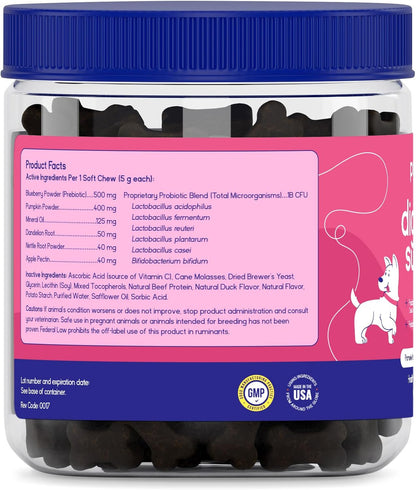 PupGrade Digestive Support for Dogs, Duck Flavour - 60 Soft Chews