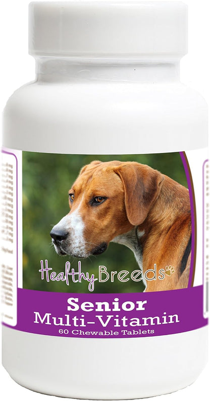 Healthy Breeds Senior Dog Supplement for English Foxhound - OVER 200 BREEDS - Veterinarian-Formulated Daily Dietary Chewable Tablet - 60 Chewable Tablets