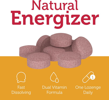Zahler Energizer - Folate and Vitamin B12 Food Supplement - Fast Dissolving Cherry Lozenges with Methyl B12 (90 Lozenges)