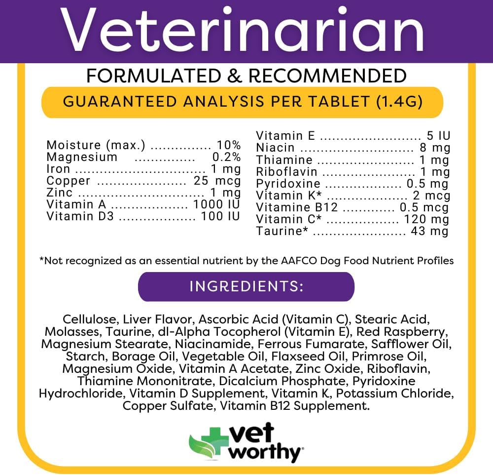 Puppy MultiVitamins - Multivitamin for Puppies to Support Optimum Health & Overall Wellbeing - Dog Supplement with Iron, Magnesium, Zinc, Vitamin A, B Vitamins - Liver Flavour, 60 Chewable Tablets - görsel 3