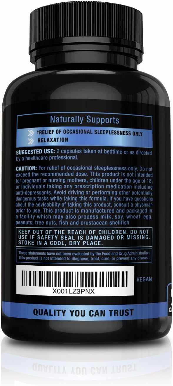 Melatonin, GABA, L-Theanine - 60 Vegetarian Capsules - görsel 3