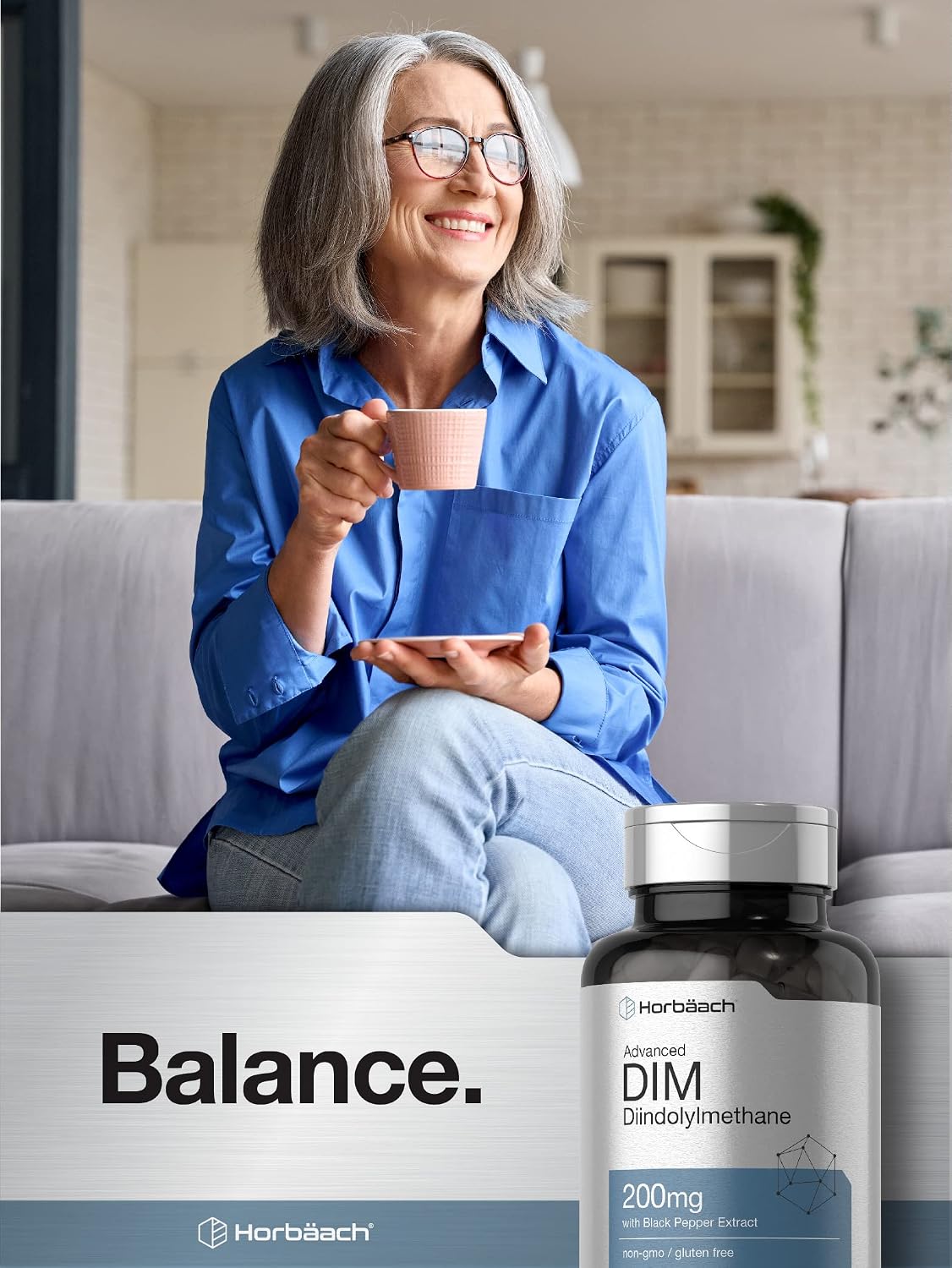 Horbäach DIM Food Supplement 200mg – 200 Capsules with Black Pepper Extract - görsel 6