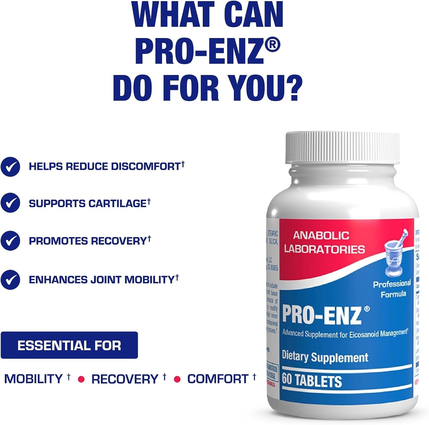 Pro ENZ Joint Support Supplement – Clinical Formula with Turmeric, Boswellia & Proteolytic Enzymes (60 Tablets) - görsel 3