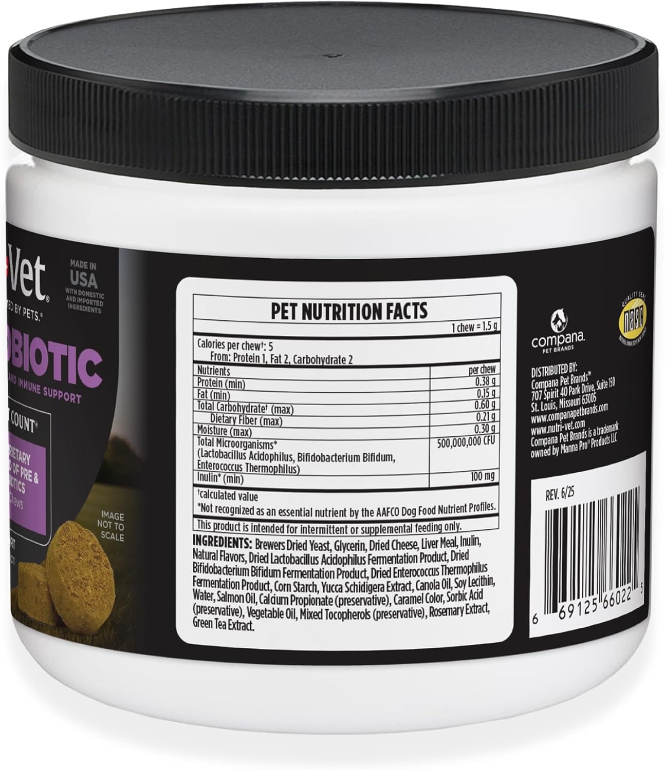 Nutri-Vet Pre & Probiotics for Dogs, Digestive Support, 120 Soft Chews (Liver & Cheese Flavour) - görsel 7