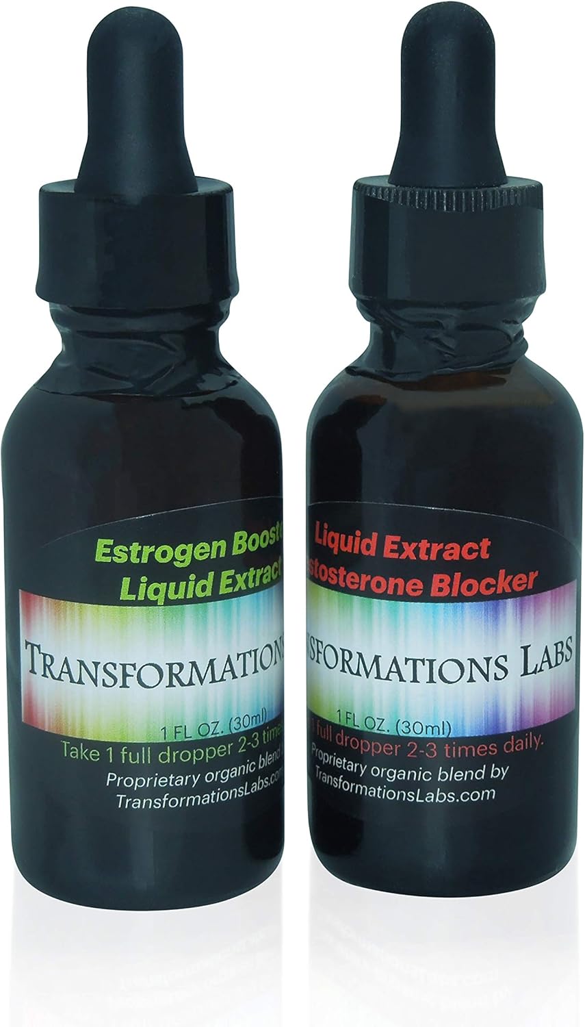 Transformations Labs MTF E-Booster & T-Blocker Liquid Extracts – Transitioning Transgender Kit Twin Pack - görsel 1