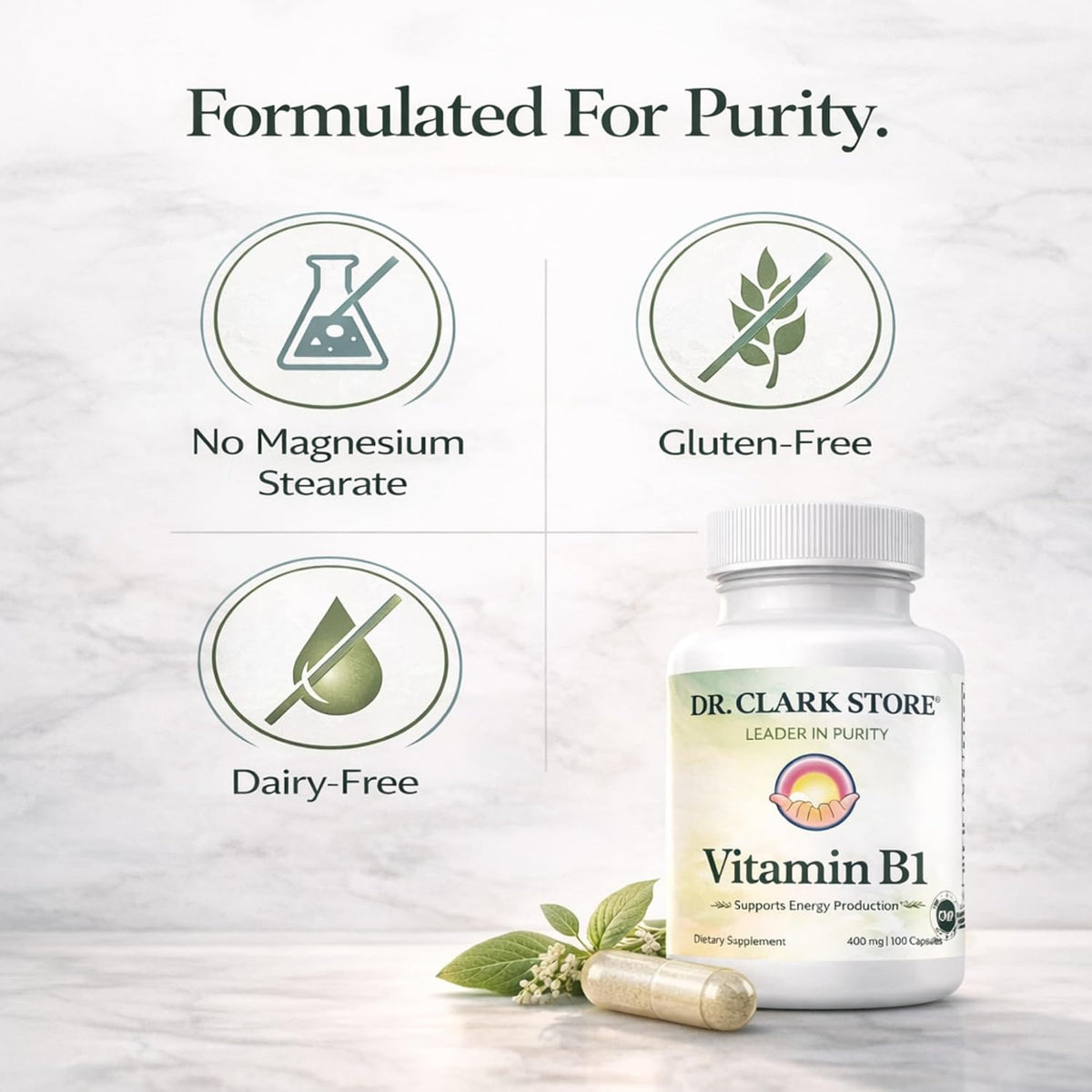 Dr. Clark Vitamin B1 (Thiamine) 400mg Supplement – 100 Capsules - görsel 6