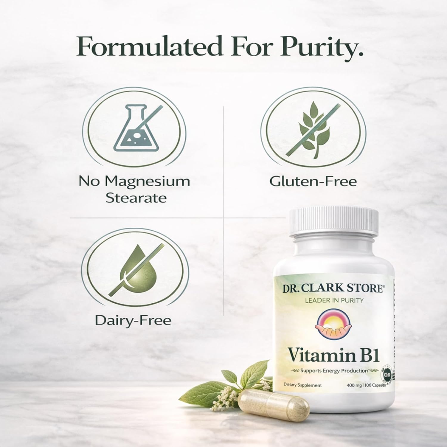 Dr. Clark Vitamin B1 (Thiamine) 400mg Supplement – 100 Capsules - görsel 6