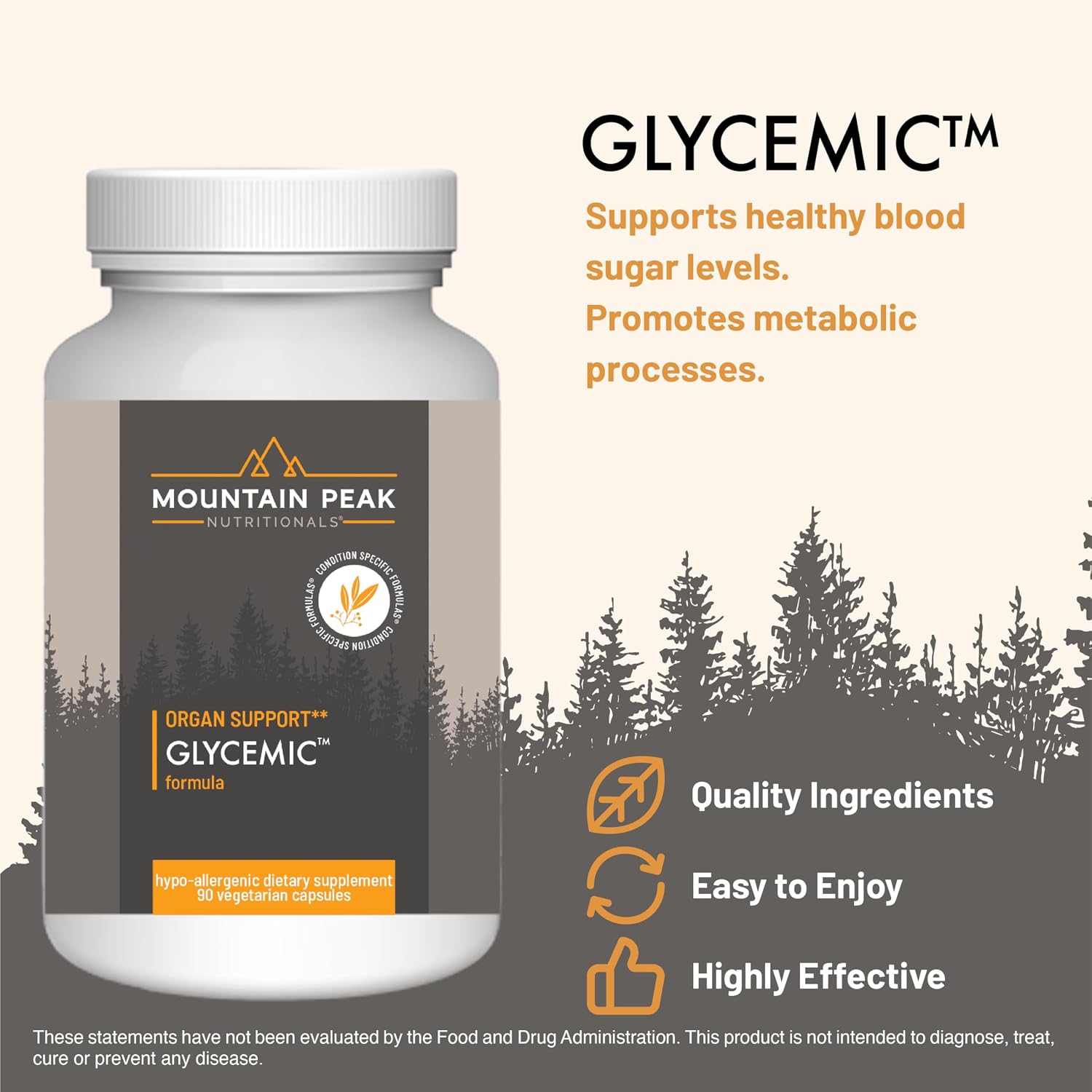Mountain Peak Nutritionals Glycaemic Formula - Organ Support Supplement - Supports Normal Metabolism & Healthy Glucose Levels - Hypoallergenic Food Supplement (90 Vegetarian Capsules) - görsel 2