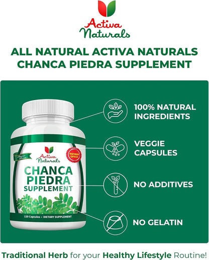 Activa Naturals Chanca Piedra 500mg – 120 Plant-Based Capsules – Phyllanthus Niruri Herb Extract