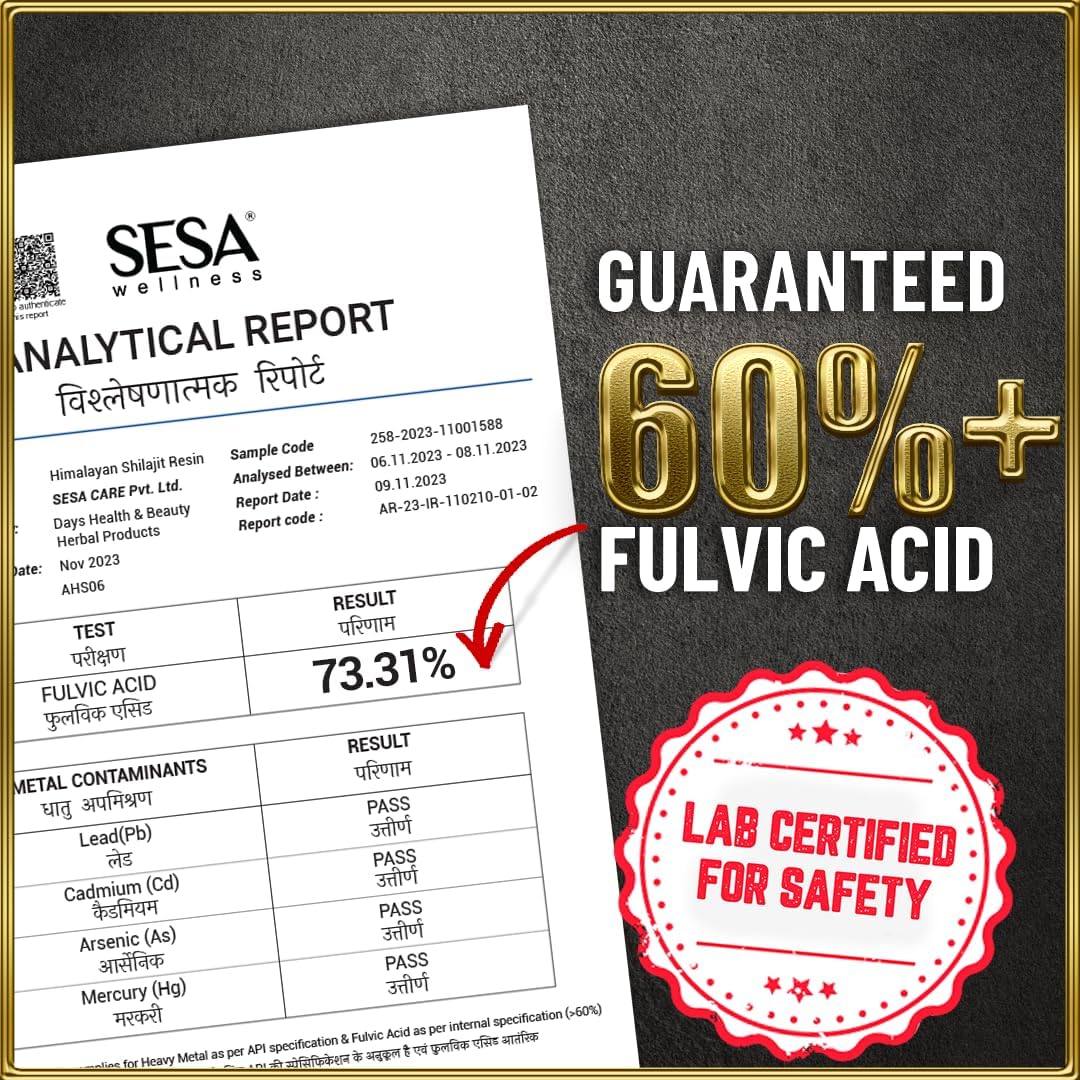 Sesa Himalayan Shilajit Resin – 100% Ayurvedic Fulvic Acid Trace Mineral Supplement - görsel 7