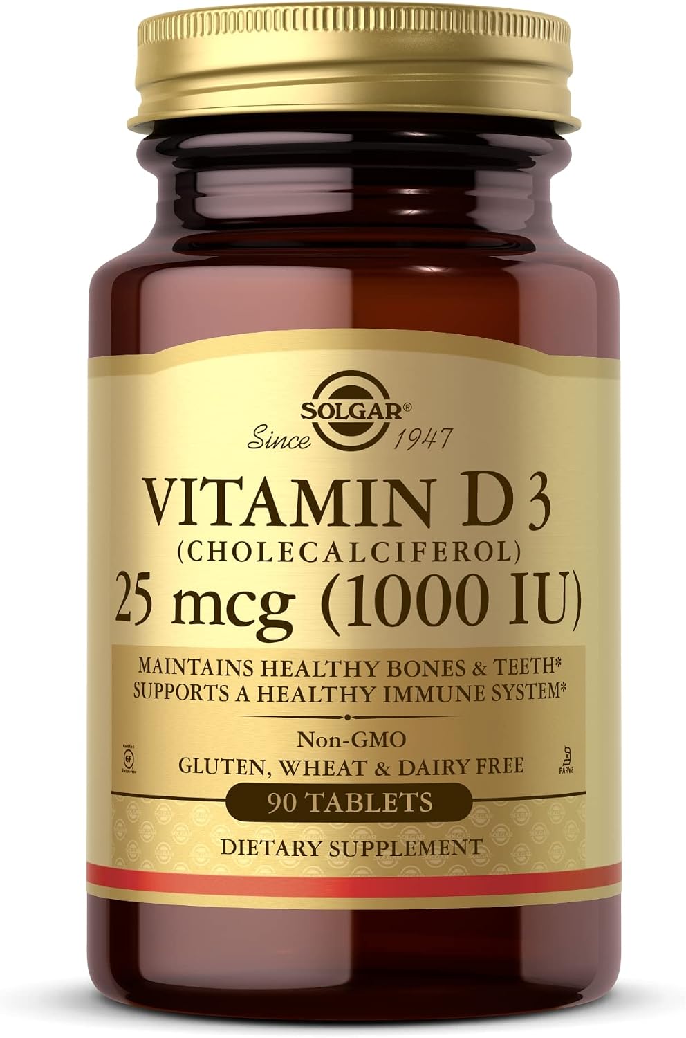 Solgar Vitamin D3 (Cholecalciferol) 1000 IU Tablets, 90 - görsel 1