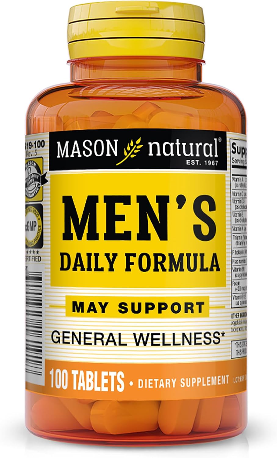 MASON NATURAL Men's Daily Formula Multivitamin - 100 Tablets - görsel 1