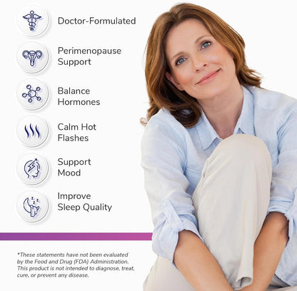 Lunara - Doctor-Formulated Menopause Supplement for Women - Hot Flushes, Hormonal Balance, Mood & Sleep Support - 30-Day Supply