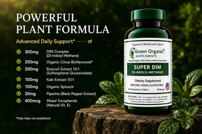 Green Organic Supplements DIM with Indole-3-Carbinol and Broccoli - 90 VCaps
