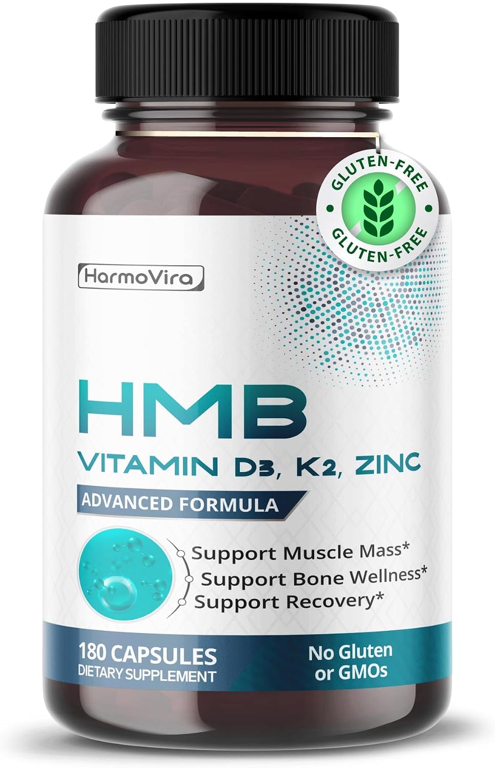 Liposomal HMB with Vitamin D3, K2 and Zinc – Advanced Formula – Helps Maintain Muscle Mass and Bone Health – 180 Capsules (Pack of 1) – No Gluten or GMOs - görsel 1