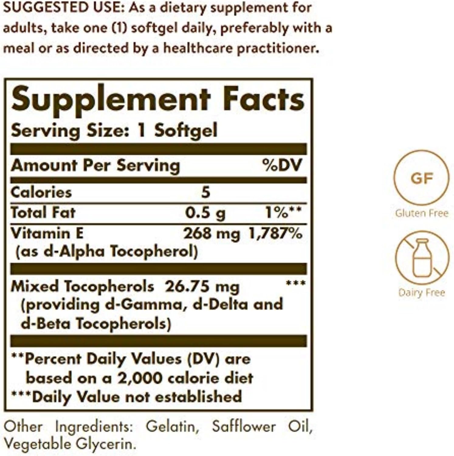 Solgar Vitamin E 268 mg (400 IU) with Mixed Tocopherols, 100 Softgels – Natural Antioxidant for Immune & Skin Support - görsel 2