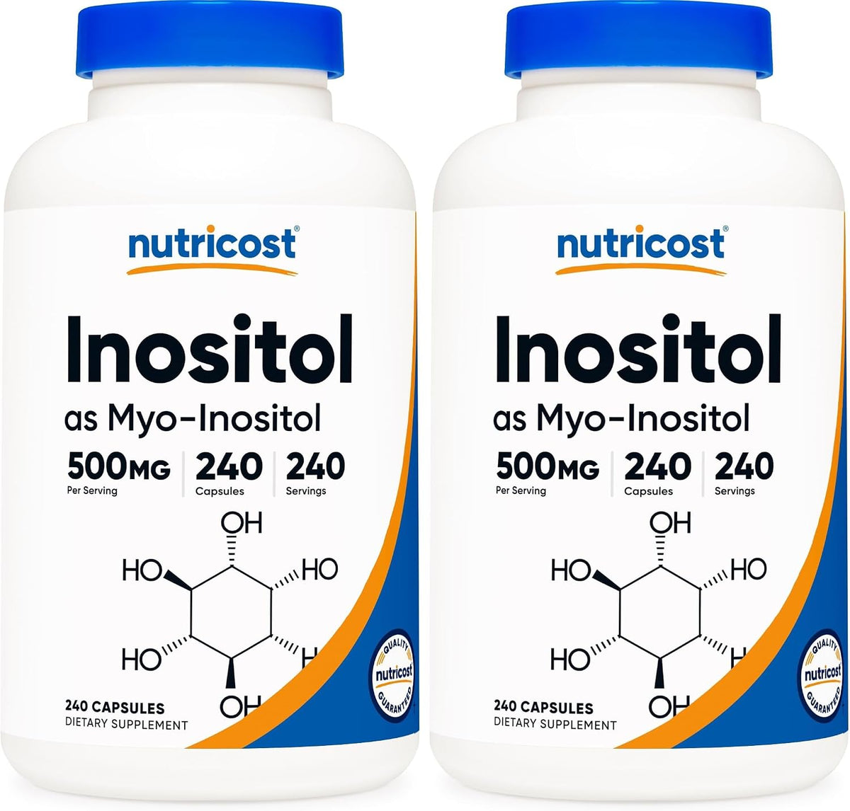 Nutricost Inositol Capsules 500mg, 240 Capsules - Veggie Capsules, Non-GMO, Gluten-free (Myo-Inositol) - görsel 9