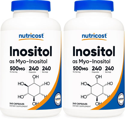 Nutricost Inositol Capsules 500mg, 240 Capsules - Veggie Capsules, Non-GMO, Gluten-free (Myo-Inositol)