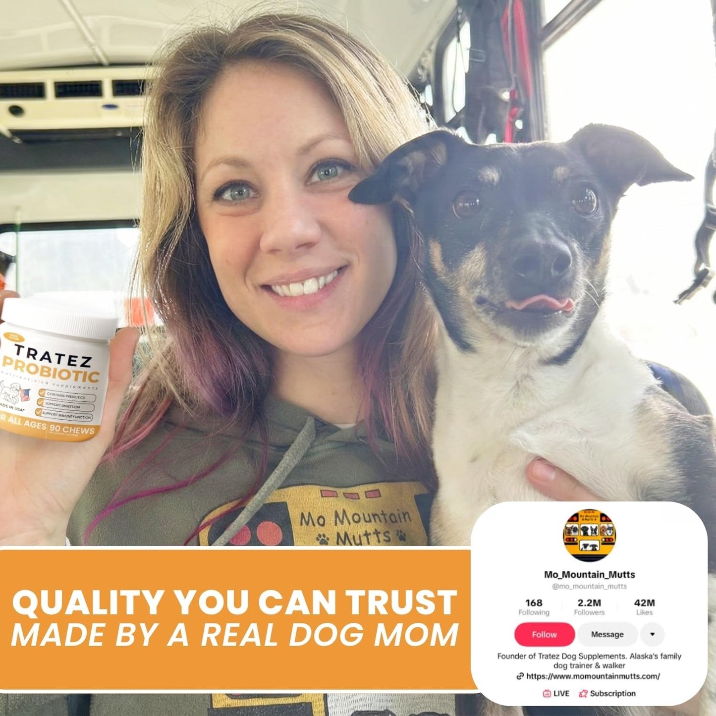 TRATEZ Probiotics for Dogs - Bacillus Coagulans & Prebiotic Fibre Soft Chews - Digestive and Immune Support - Duck Flavour - 90 Count - görsel 4