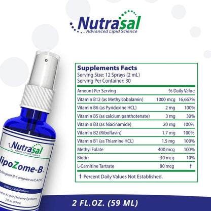 Nutrasal LipoZome B-Complex Sublingual Spray – 59 ml