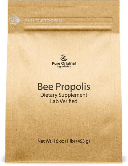 PURE ORIGINAL INGREDIENTS Bee Propolis Powder (454g) - No Fillers, Laboratory Verified, Always Pure