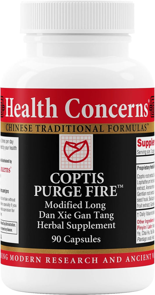 Health Concerns Coptis Purge Fire Formula – Traditional Chinese Herbal Supplement for Skin, Throat & Sinus Comfort – 90 Capsules