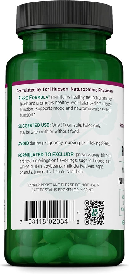 Vitanica FibroFormula - Support for Neuromuscular Relaxation and Neurotransmitter Balance with 5-HTP, PEA, Saffron & Magnesium - Vegan - 60 Capsules