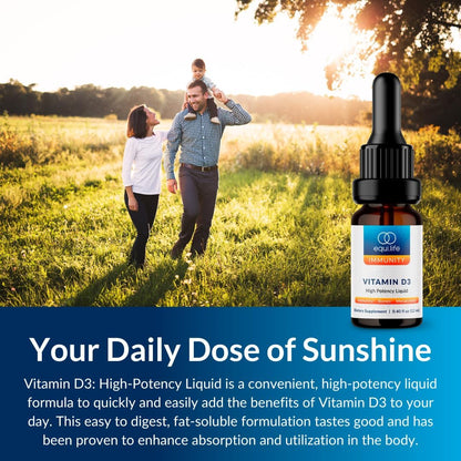 Equilife Vitamin D3: High Potency Liquid Drops, Non-GM, 0.40 fl oz (11.8 ml)