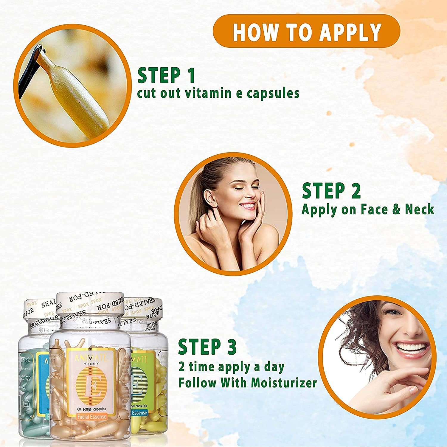 Aloe Vera and Vitamin E Facial Oil Capsules, 60 Soft gel capsules - görsel 4
