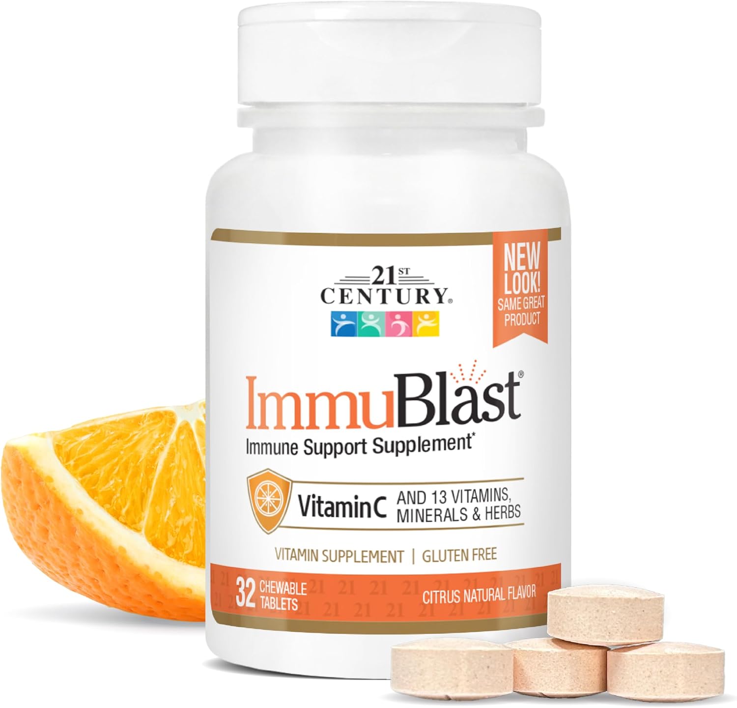 21st Century Immublast Chewable Tablets, Citrus 32 Count - görsel 1