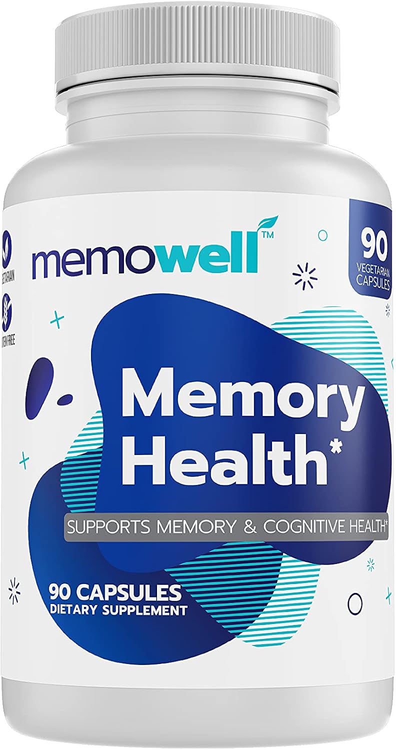 Memowell Brain Supplement - Advanced Memory Formula for Brain Health - 90 Capsules - Brain Booster for Memory, Clarity, Concentration - 30 Day Supply - görsel 1
