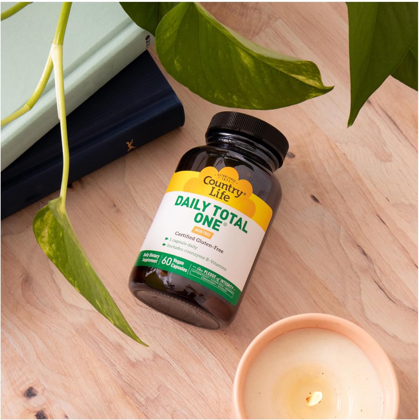 Country Life Daily Total One Multivitamin, Iron Free, Once a Day, 60 Vegan Capsules - görsel 6