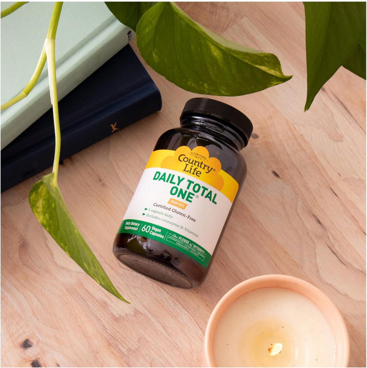 Country Life Daily Total One Multivitamin, Iron Free, Once a Day, 60 Vegan Capsules - görsel 6