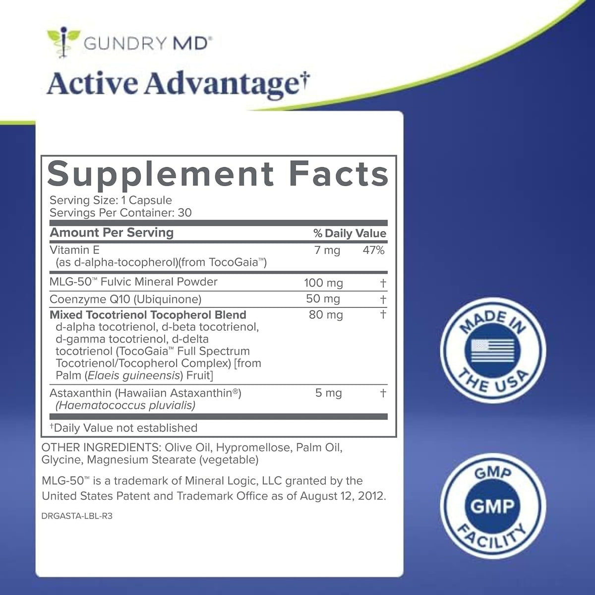 Gundry MD Active Advantage Astaxanthin & CoQ10 Food Supplement – 30 Capsules - görsel 2