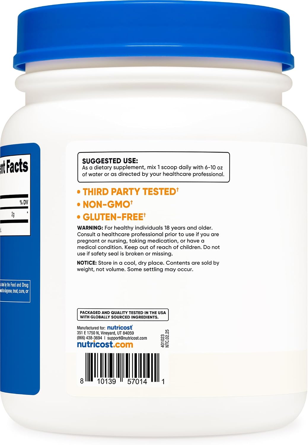Nutricost Taurine Powder (1kg) - 500 Servings - görsel 4