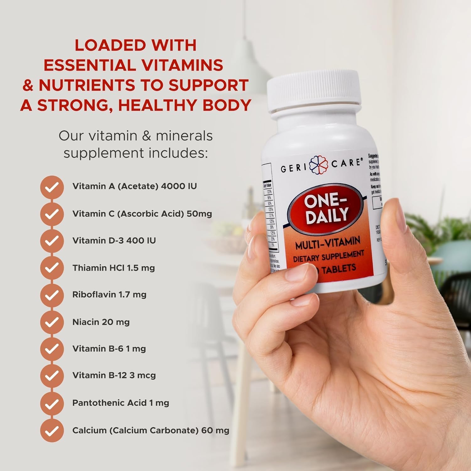 GeriCare One-Daily Multivitamin Tablets, 100 Tablets (Pack of 2) - görsel 5