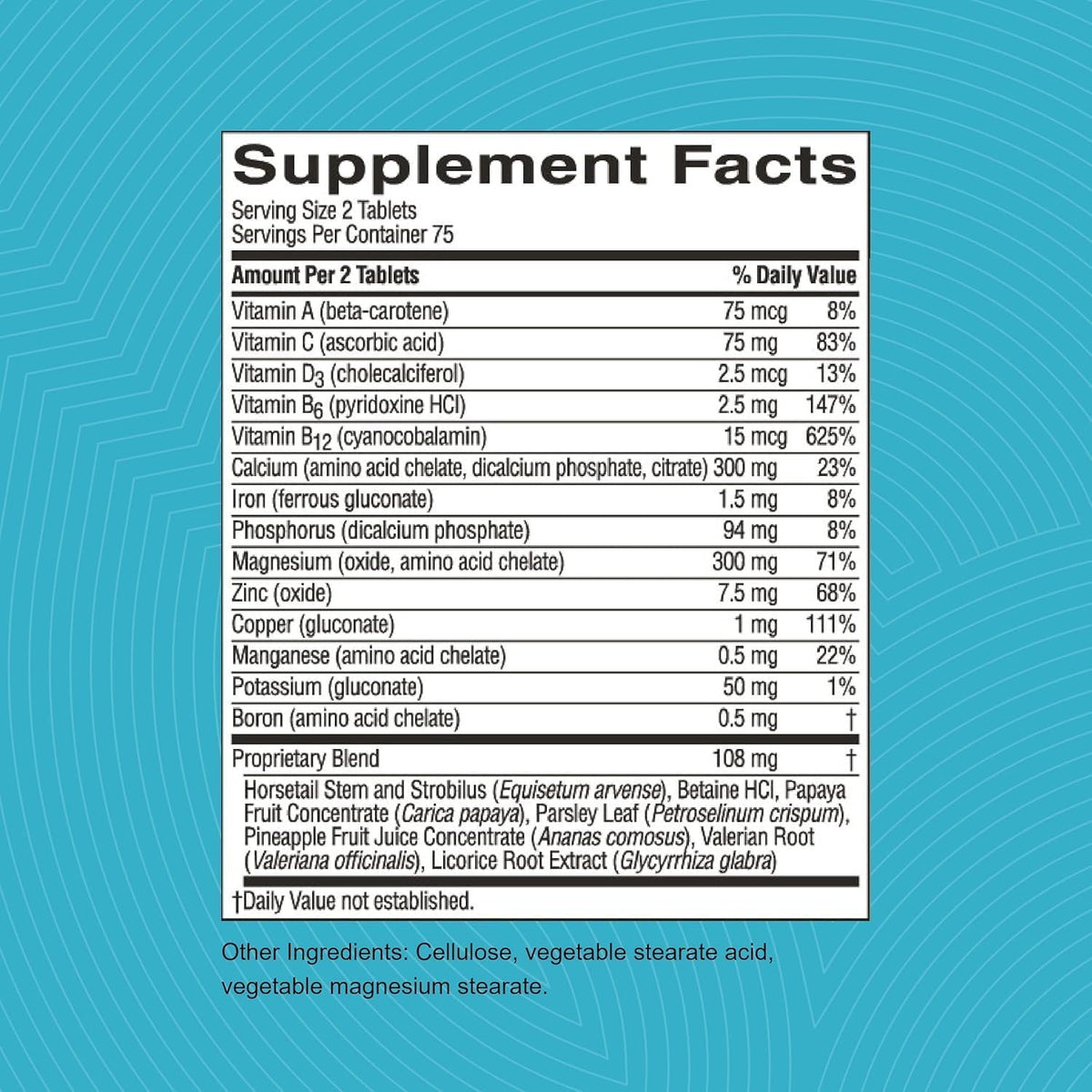 Nature's Sunshine Skeletal Strength - Bone Health Food Supplement with Calcium, Magnesium, Iron, Manganese, and Vitamins D, C, A, B - 150 Tablets - görsel 5