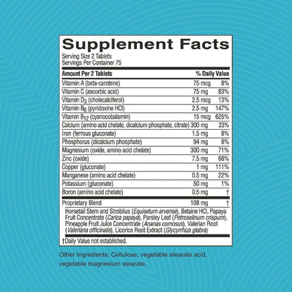 Nature's Sunshine Skeletal Strength - Bone Health Food Supplement with Calcium, Magnesium, Iron, Manganese, and Vitamins D, C, A, B - 150 Tablets