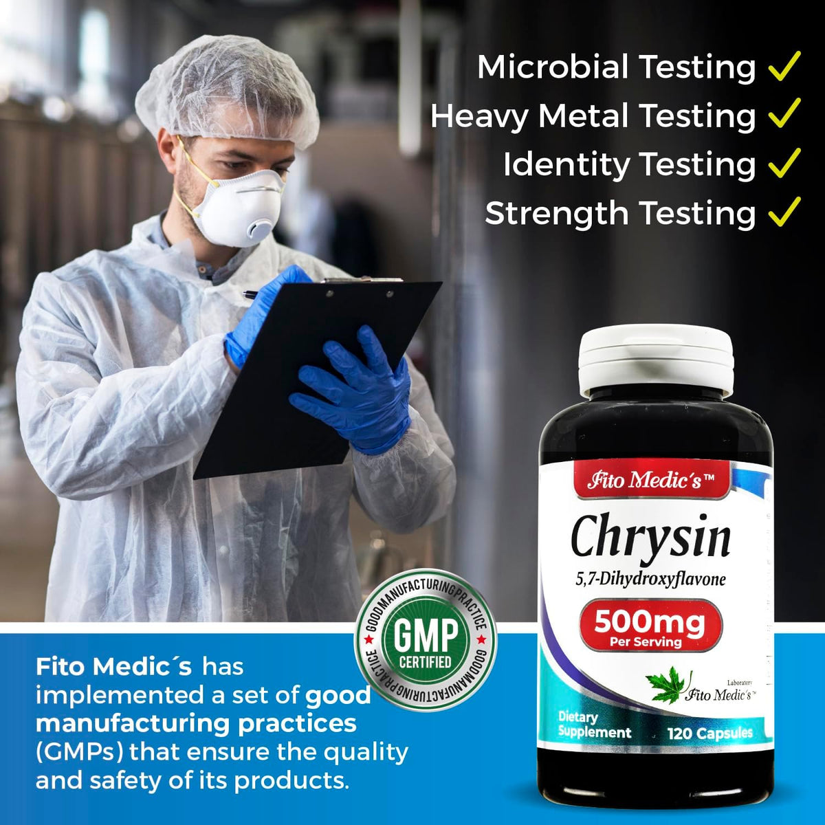 FITO MEDIC'S Lab Chrysin with Passion Flower Supplement, 120 Capsules - görsel 7