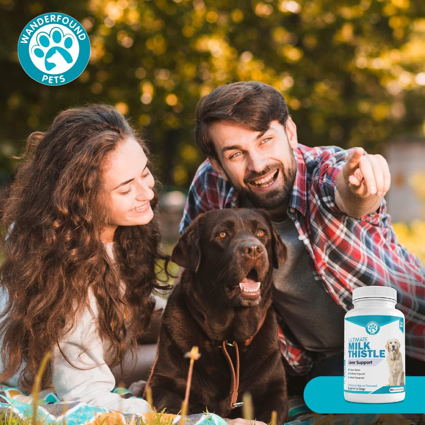 Wanderfound Pets Milk Thistle for Dogs – Tasty Salmon & Bacon Flavoured Herbal Supplement for Liver & Kidney Function – Manufactured in the USA – 100 Chewable Tablets - görsel 9