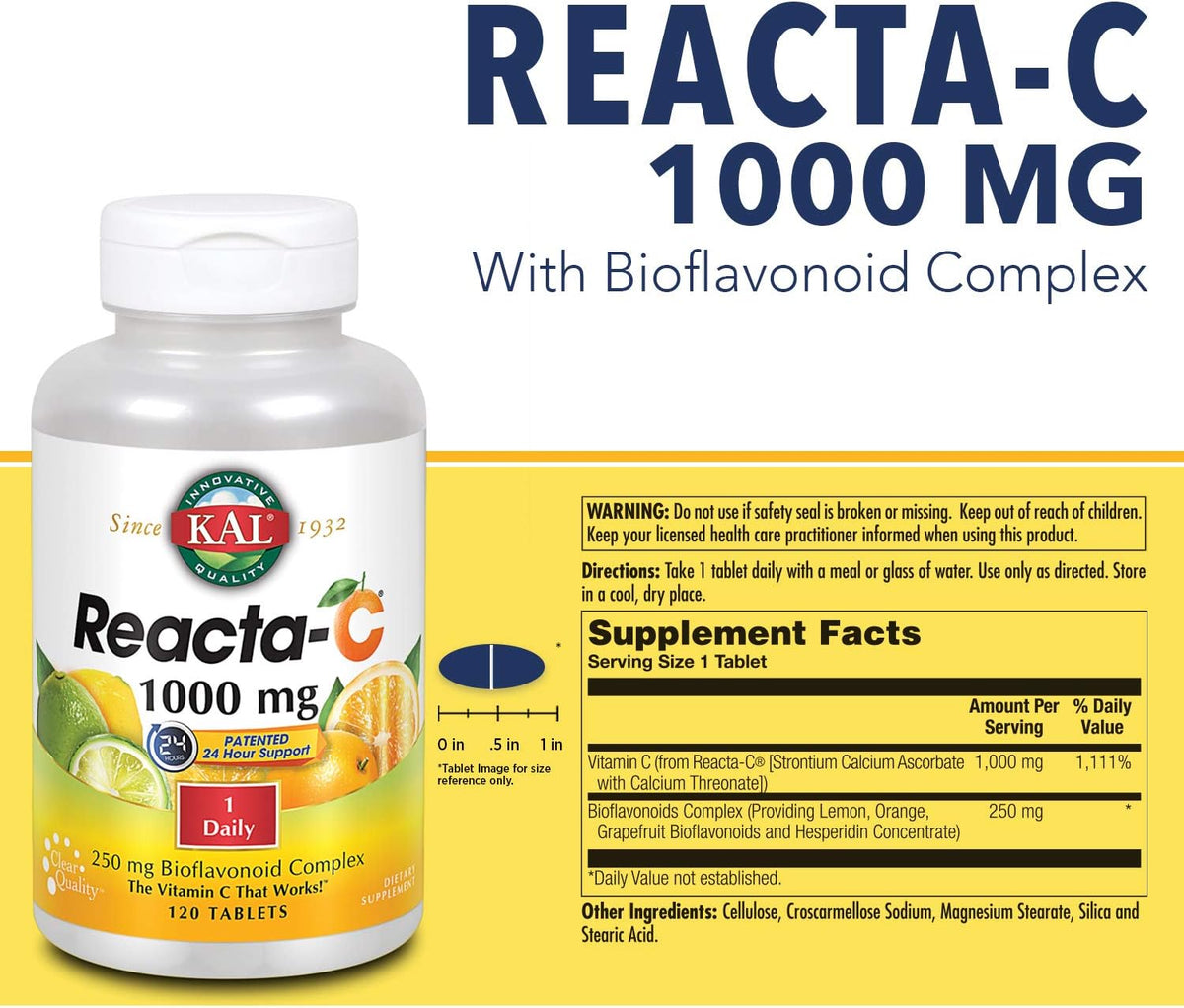 KAL Reacta-C with Bioflavonoids - 120 Quick-Dissolve Tablets - görsel 2